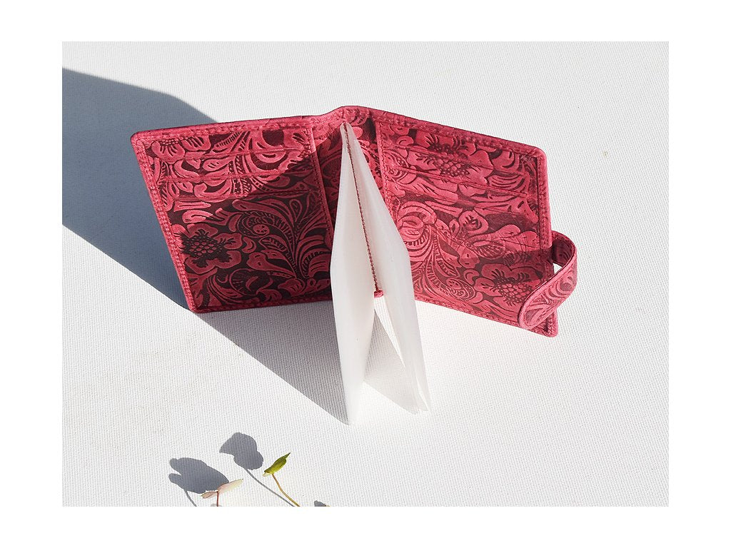 Etui na dokumenty z zapięciem "Damascena rose" różowy