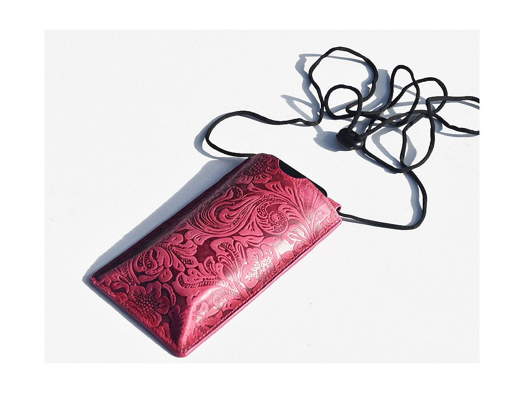 Torebka na telefon etui na ramie "Damascena Rose" różowa