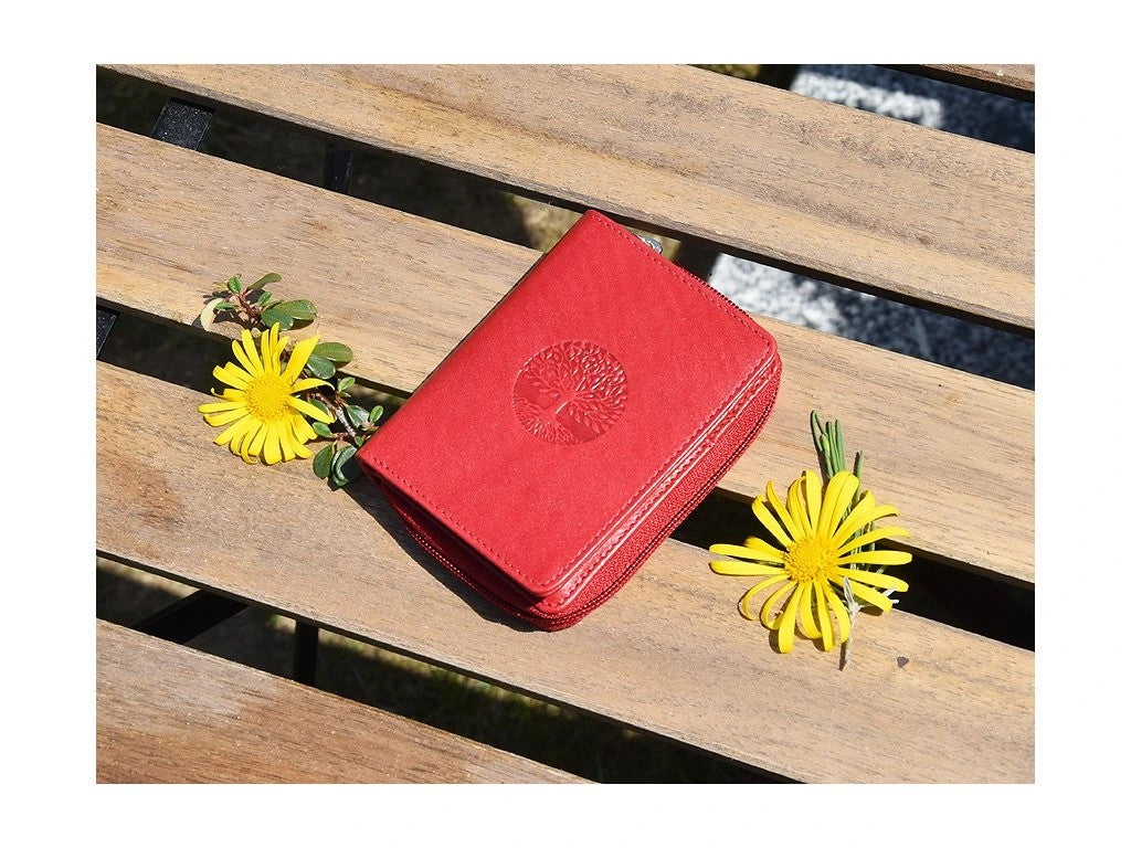 Mały portfel damski 8123 "drzewo życia 01 small" czerwony