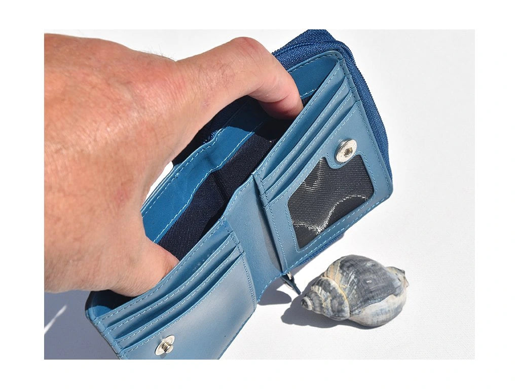 Mały portfel damski 8123 "Drzewo życia 02" niebieski