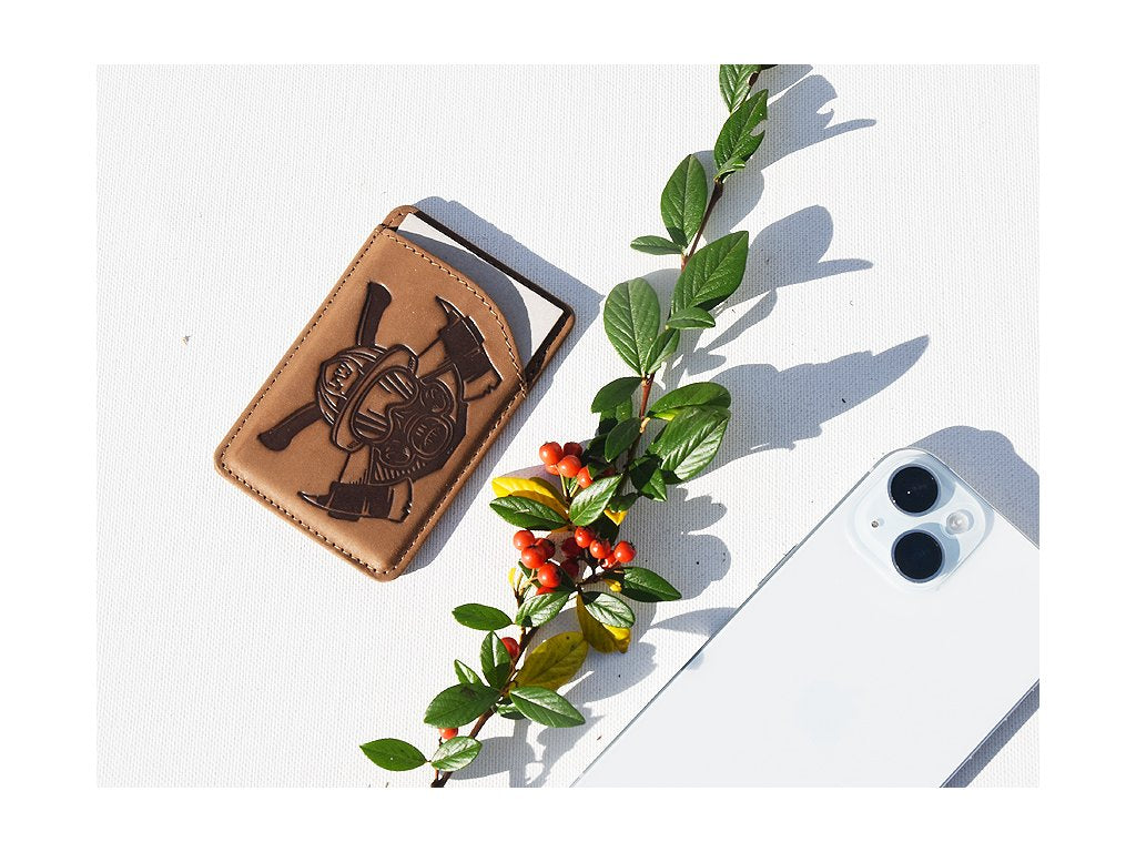 Portfel MagSafe "Strażak 05" brązowy