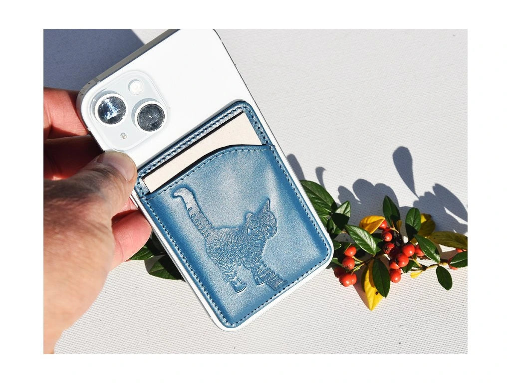 Portfel MagSafe "Kot 02" niebieski