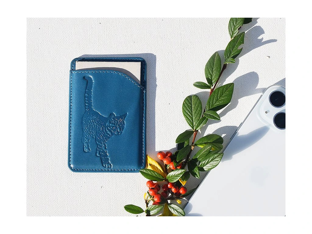 Portfel MagSafe "Kot 02" niebieski