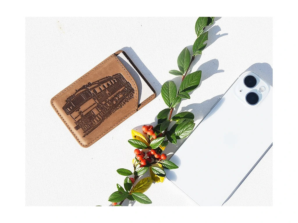 Portfel MagSafe "Lokomotywa 08" brązowy
