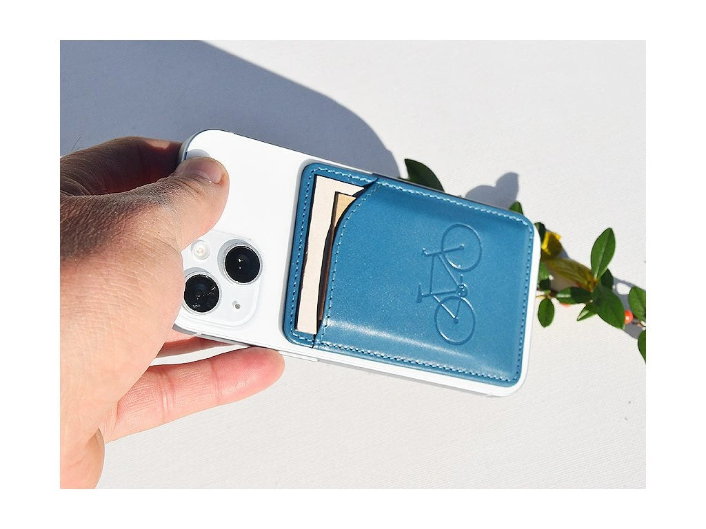 Portfel MagSafe "Na rowerze" niebieski