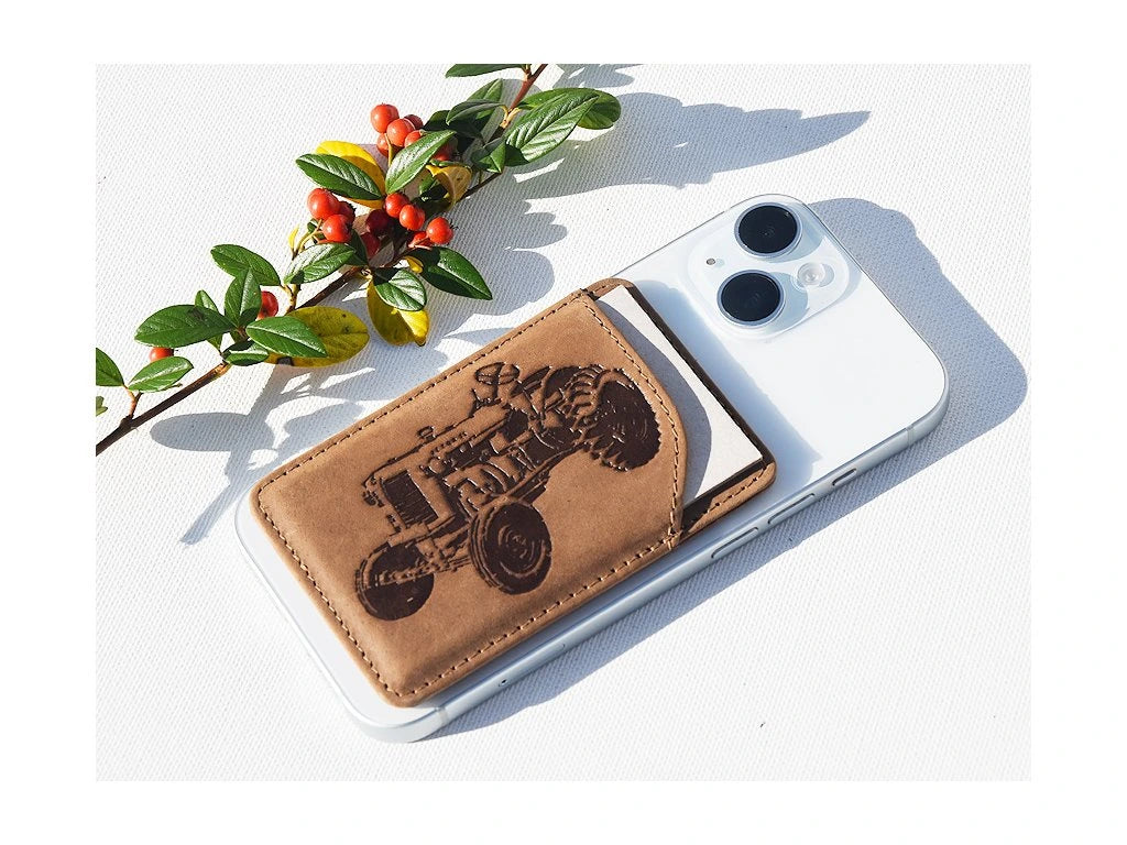 Portfel MagSafe "Ciągnik 25" brązowy