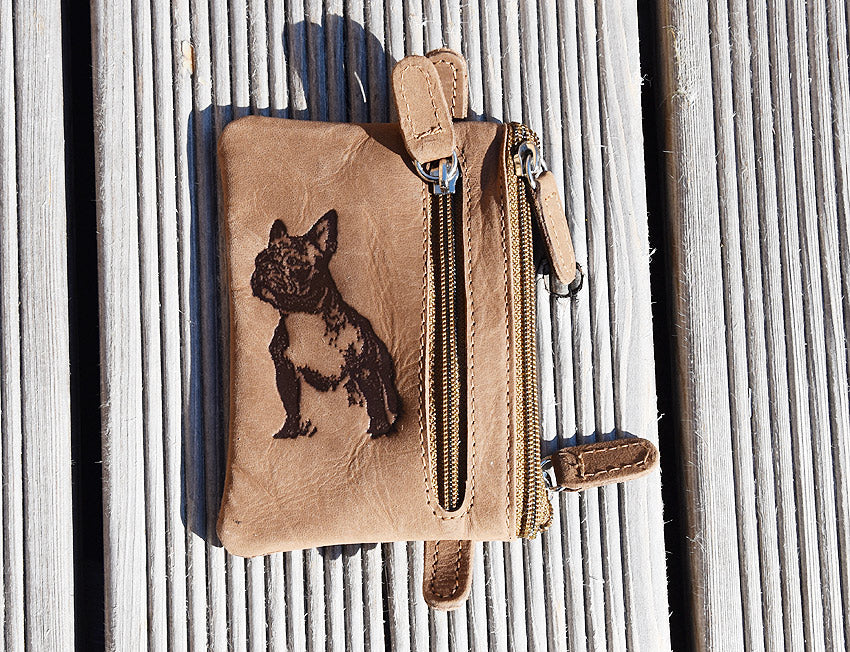 Brelok etui skórzane na klucze 60 "Buldog francuski"