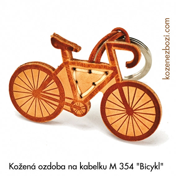 Skórzany ornament rowerek brązowy