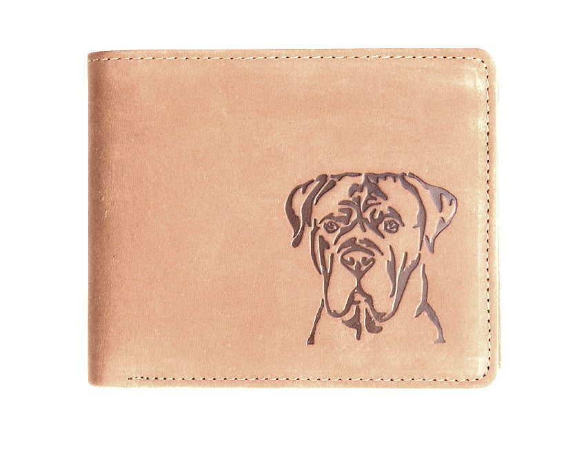 Grawerowany portfel skórzany - cane corso