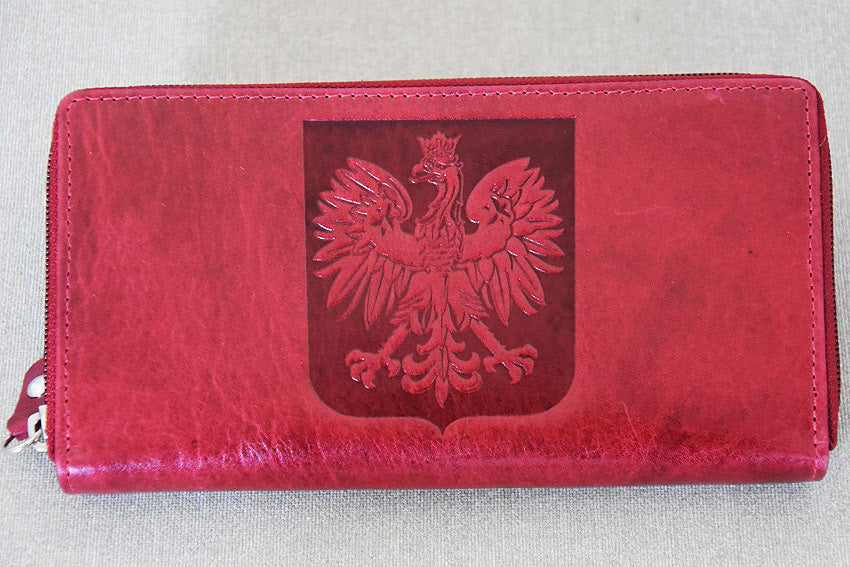 Portfel damski 8180 "Godło Polski" - czerwony