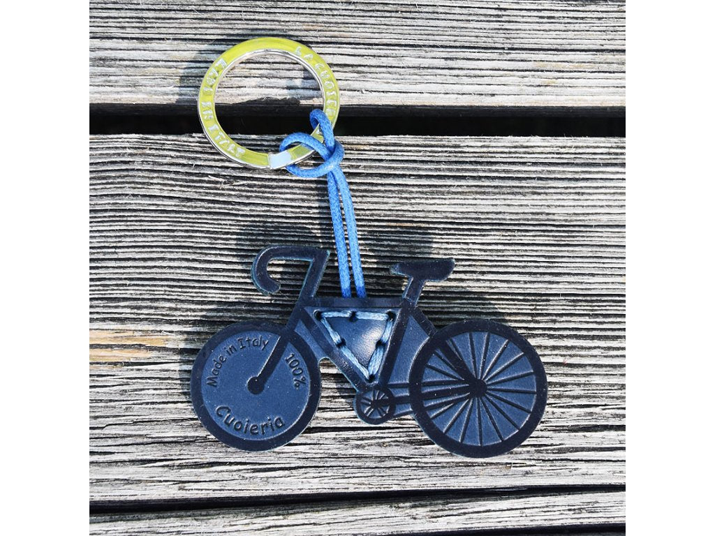 Skórzany ornament rowerek niebieski