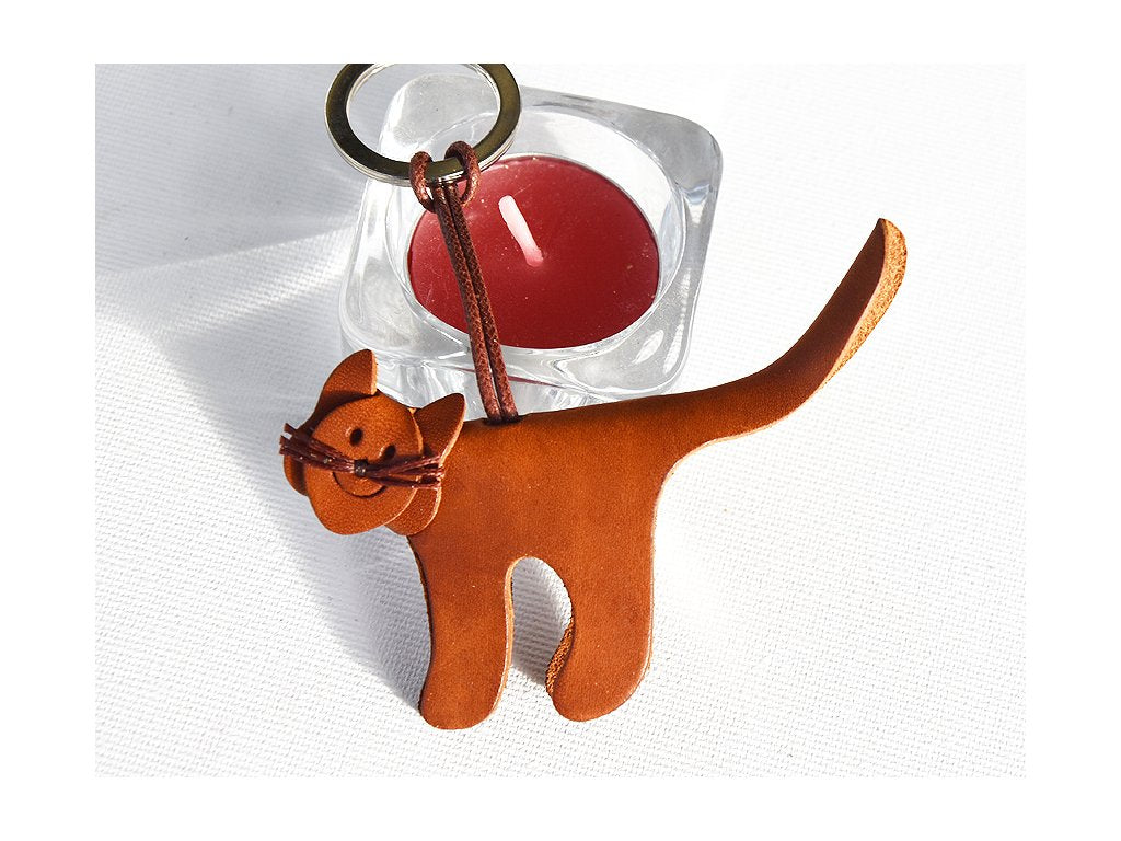 Skórzany ornament "Kotek ciemnobrązowy"