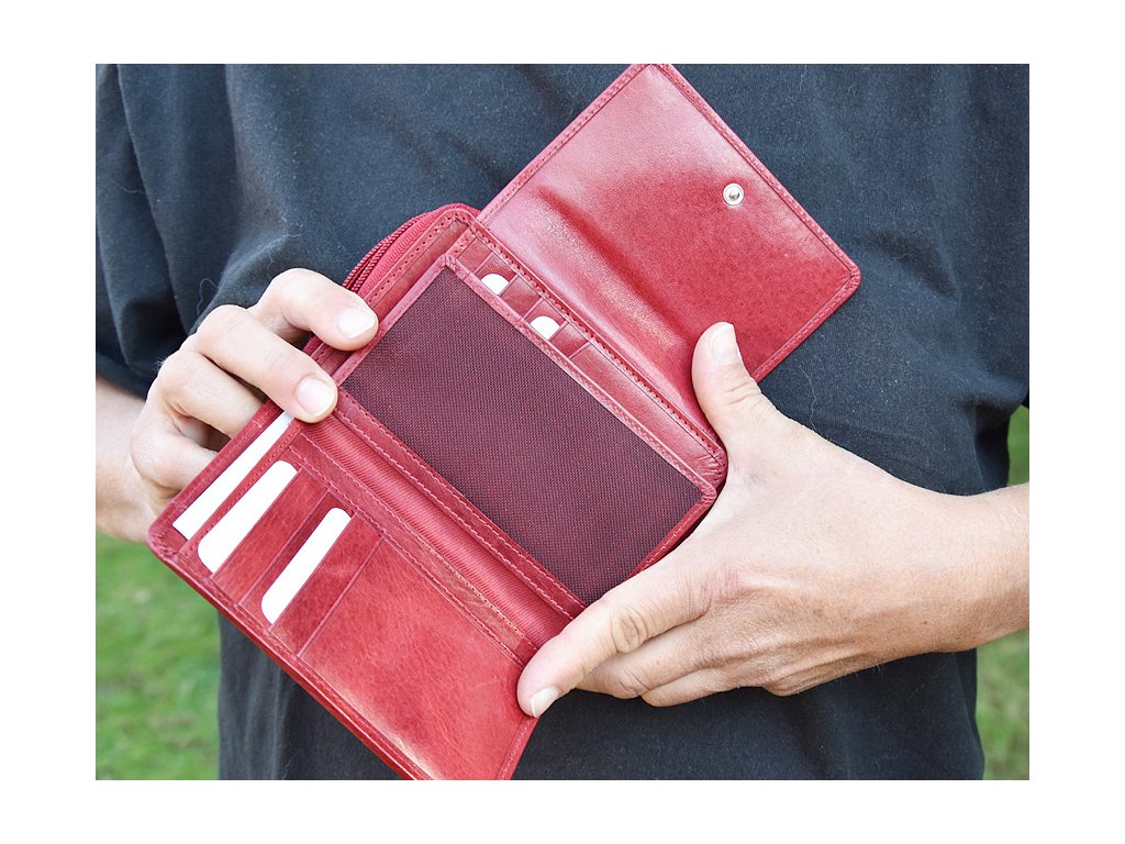 Portfel damski 8170 czerwony "kocie łapki"