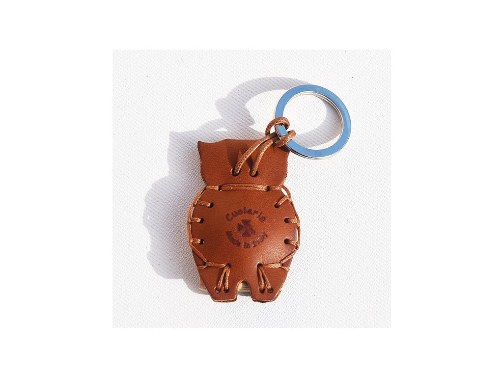Skórzany ornament "sowa ciemnobrązowa"