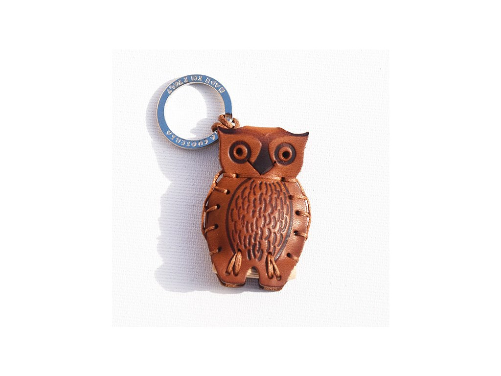 Skórzany ornament "Sowa ciemnobrązowa"
